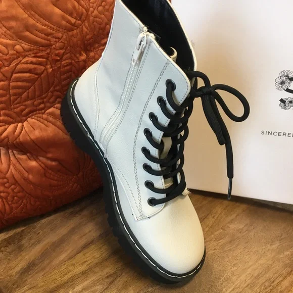 🤍Just In🤍Sincerely Jules Beige Combat Boots 🤍C - Picture 6 of 10